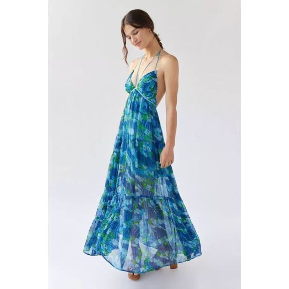 New Urban  Outfitters Tallulah Floral Halter Maxi Dress size M - Picture 1 of 9